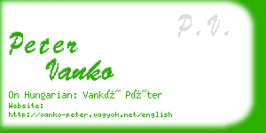 peter vanko business card